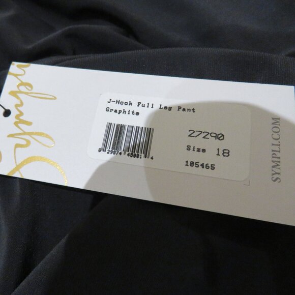 SYMPLI J-Hook Full Leg Pant Wide Leg in Graphite Lagenlook Minimalist Sz 18 NWT - Picture 15 of 15